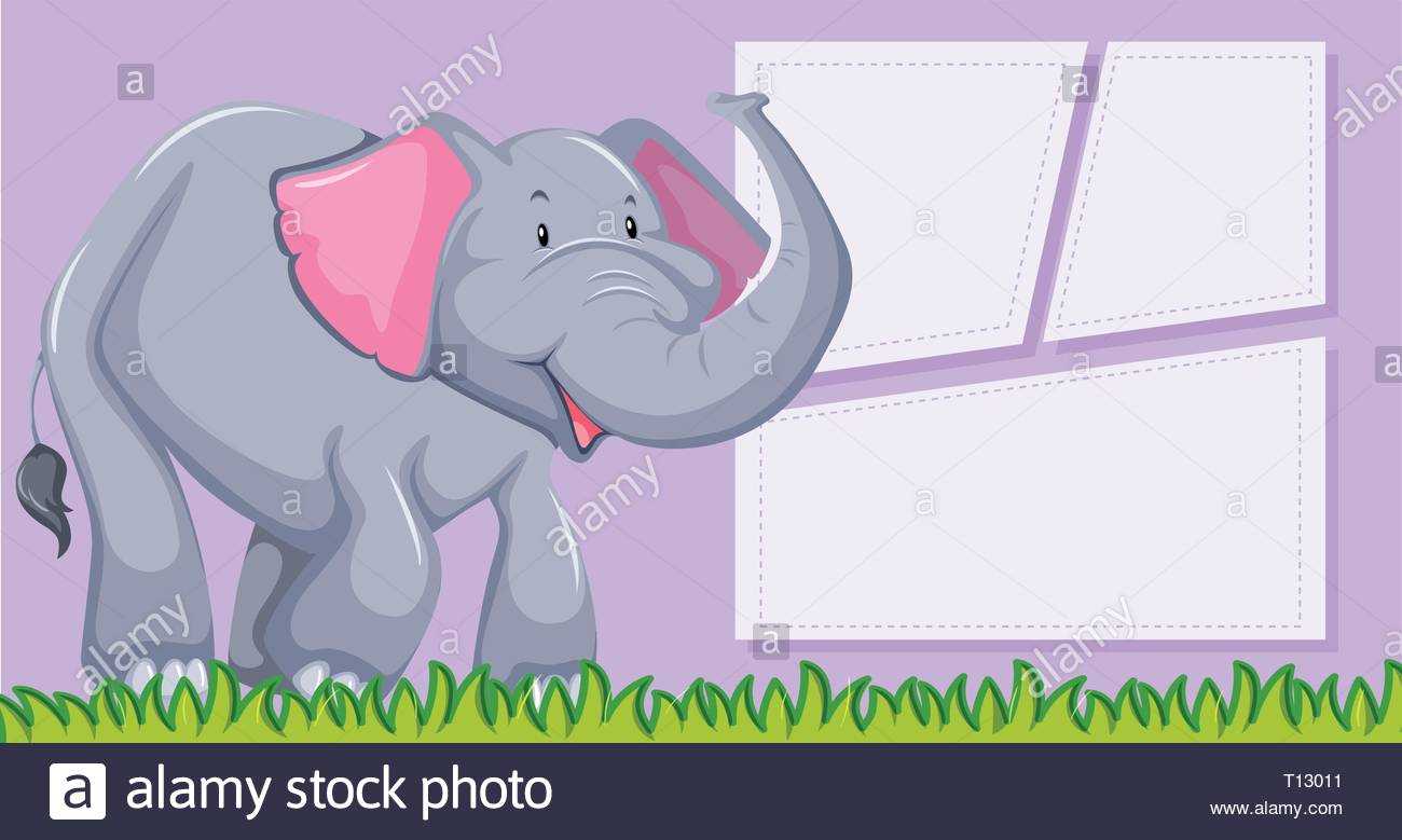 An Elephant On Blank Template Illustration Stock Vector Art Inside Blank Elephant Template