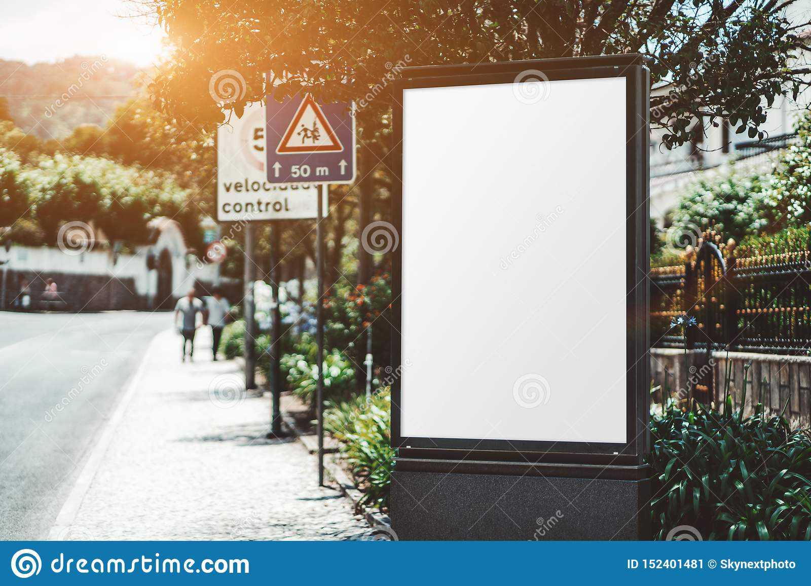 An Empty Outdoor Poster Mockup Stock Image – Image Of Inside Street Banner Template