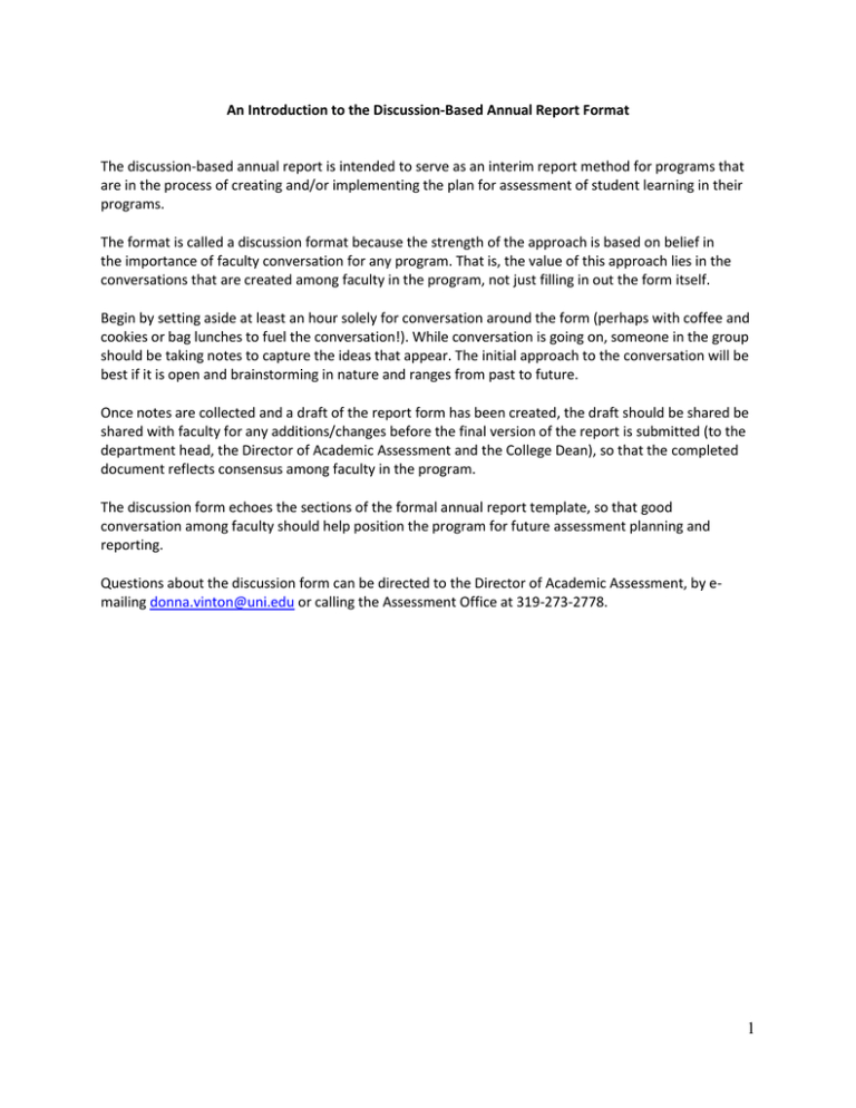 An Introduction To The Discussion-Based Annual Report Format inside ...