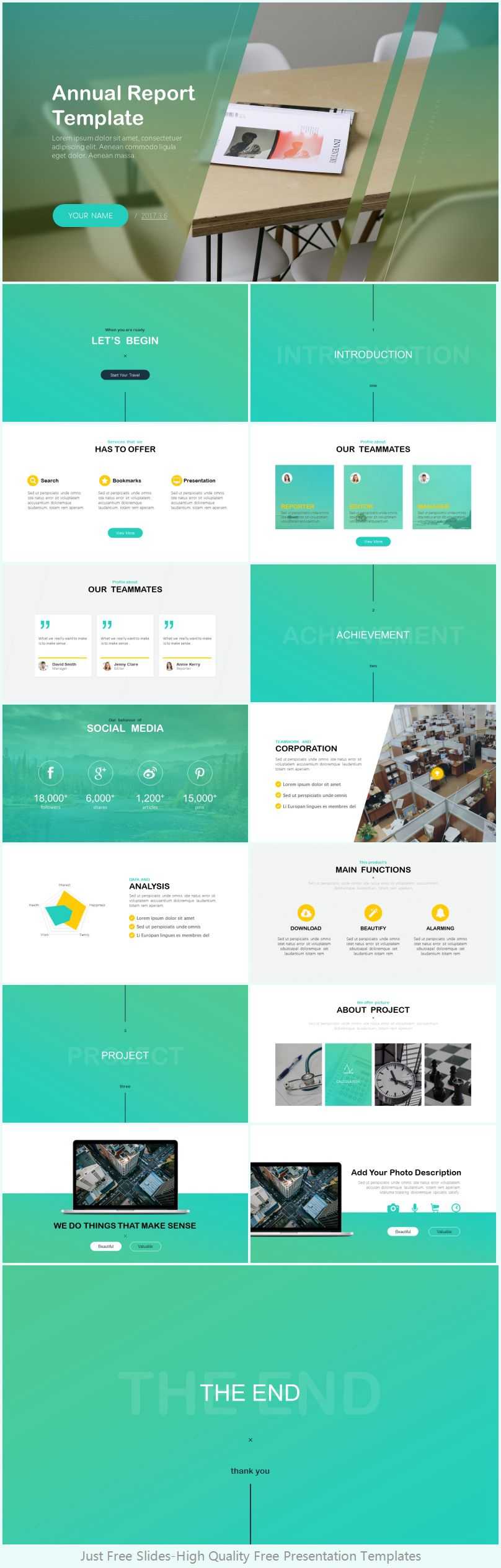 Annual Report Powerpoint Template – Just Free Slides In Annual Report Ppt Template