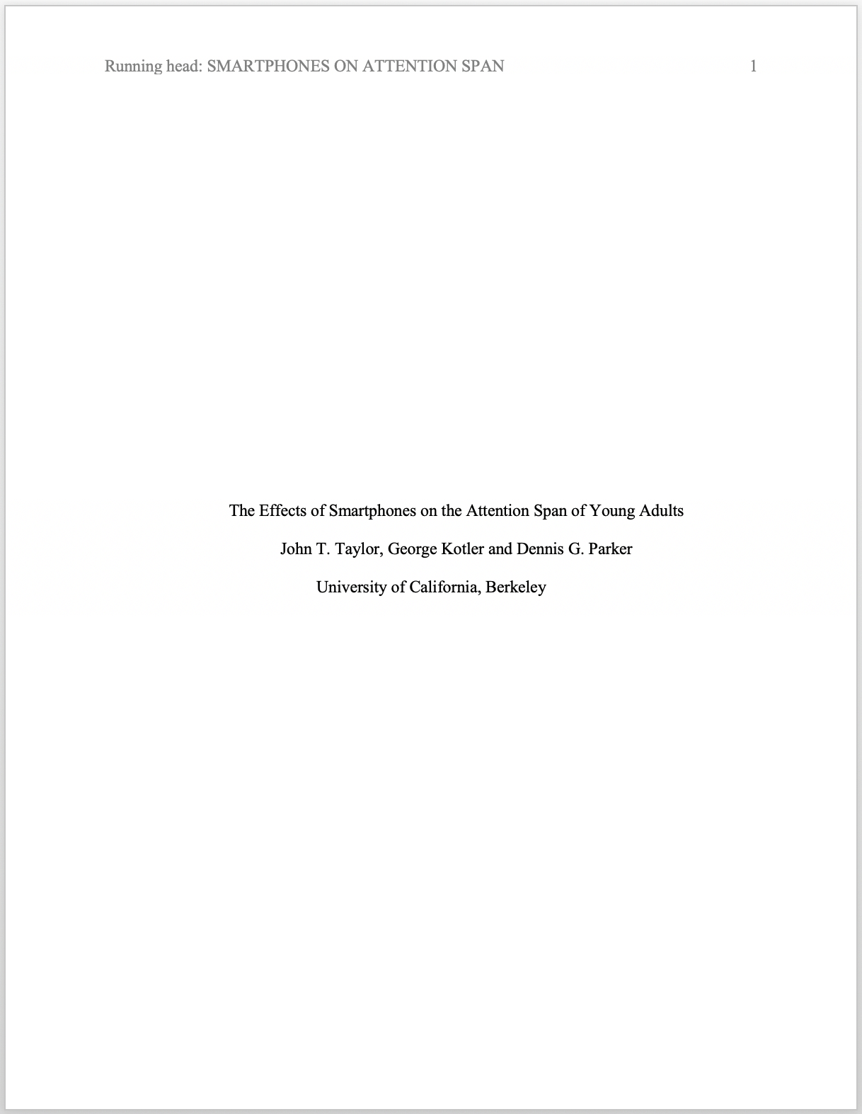 Apa Format For Academic Papers And Essays [Template] With Apa Research Paper Template Word 2010