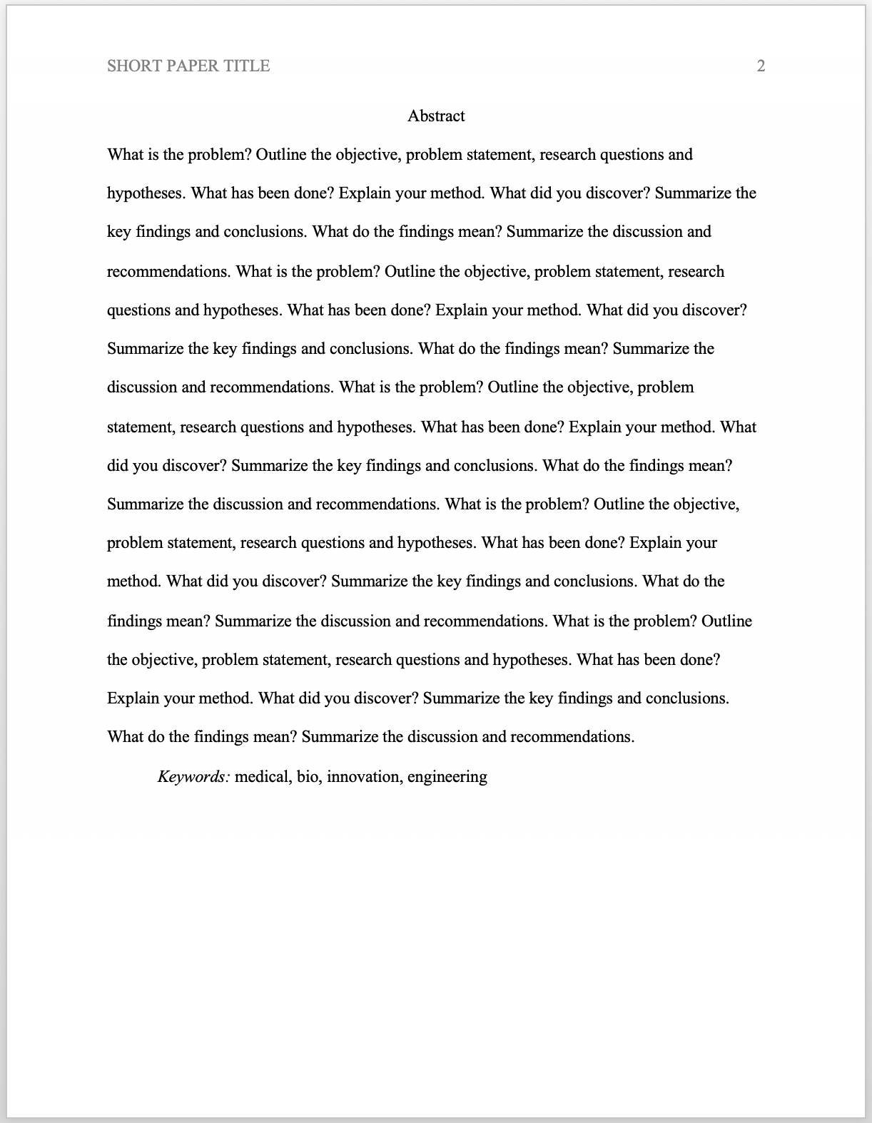 Apa Format For Academic Papers And Essays [Template] With Scientific Paper Template Word 2010