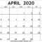 April 2020 Printable Calendar – Free Printable Calendar For Blank Calander Template