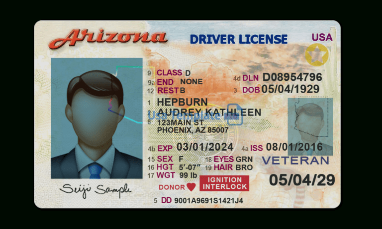 Arizona Driver License Template In Blank Drivers License Template   Arizona Driver License Template In Blank Drivers License Template 768x462 