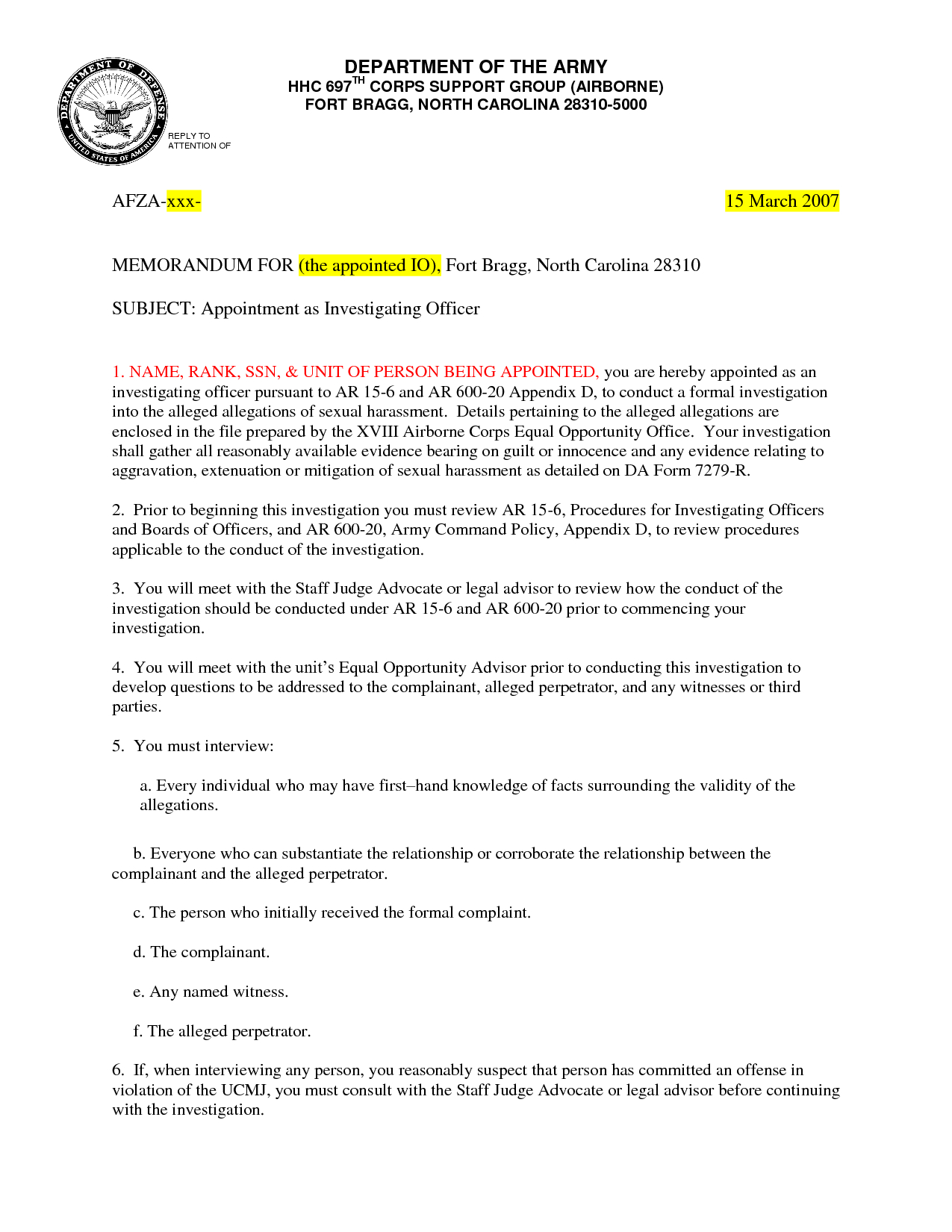 Army Memo Example Template | Free Cover Letter Templates Pertaining To Army Memorandum Template Word