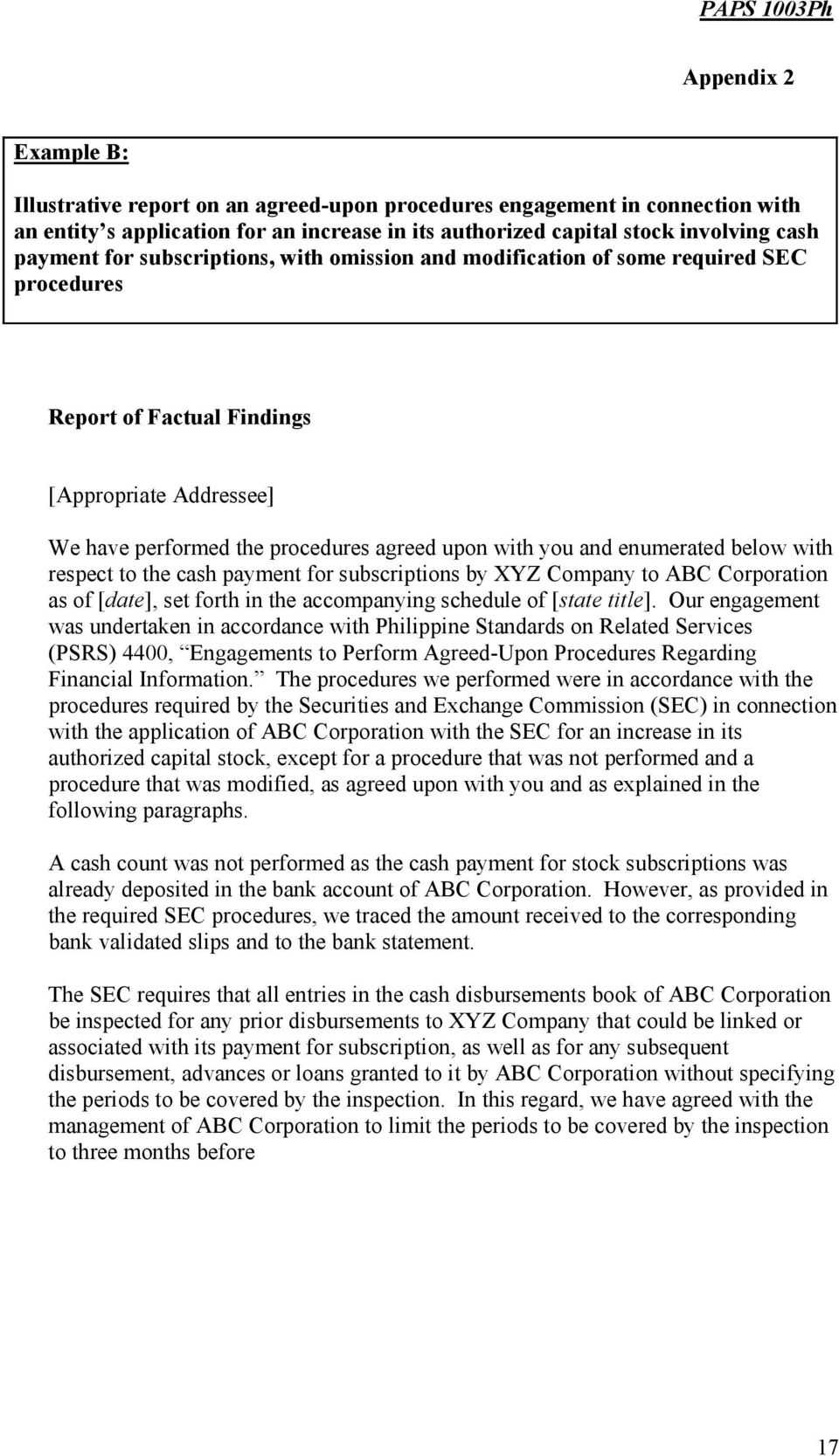 Auditing And Assurance Standards Council – Pdf Free Download Throughout Agreed Upon Procedures Report Template