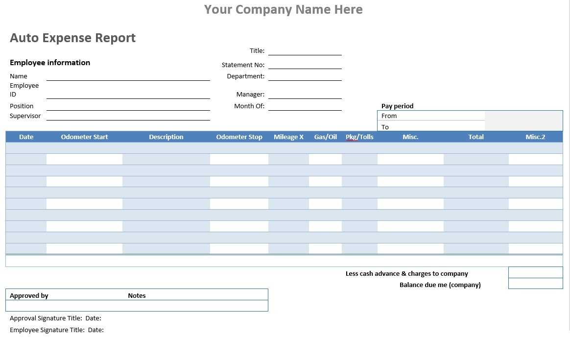 Auto Expense Report – Word Template – Word Templates For Intended For Microsoft Word Expense Report Template