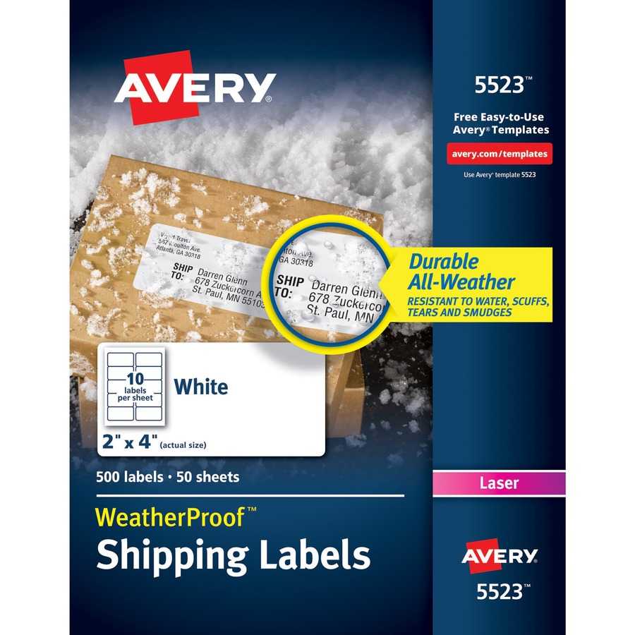 Avery® Weatherproof Mailing Labels With Trueblock Technology With Fedex Label Template Word