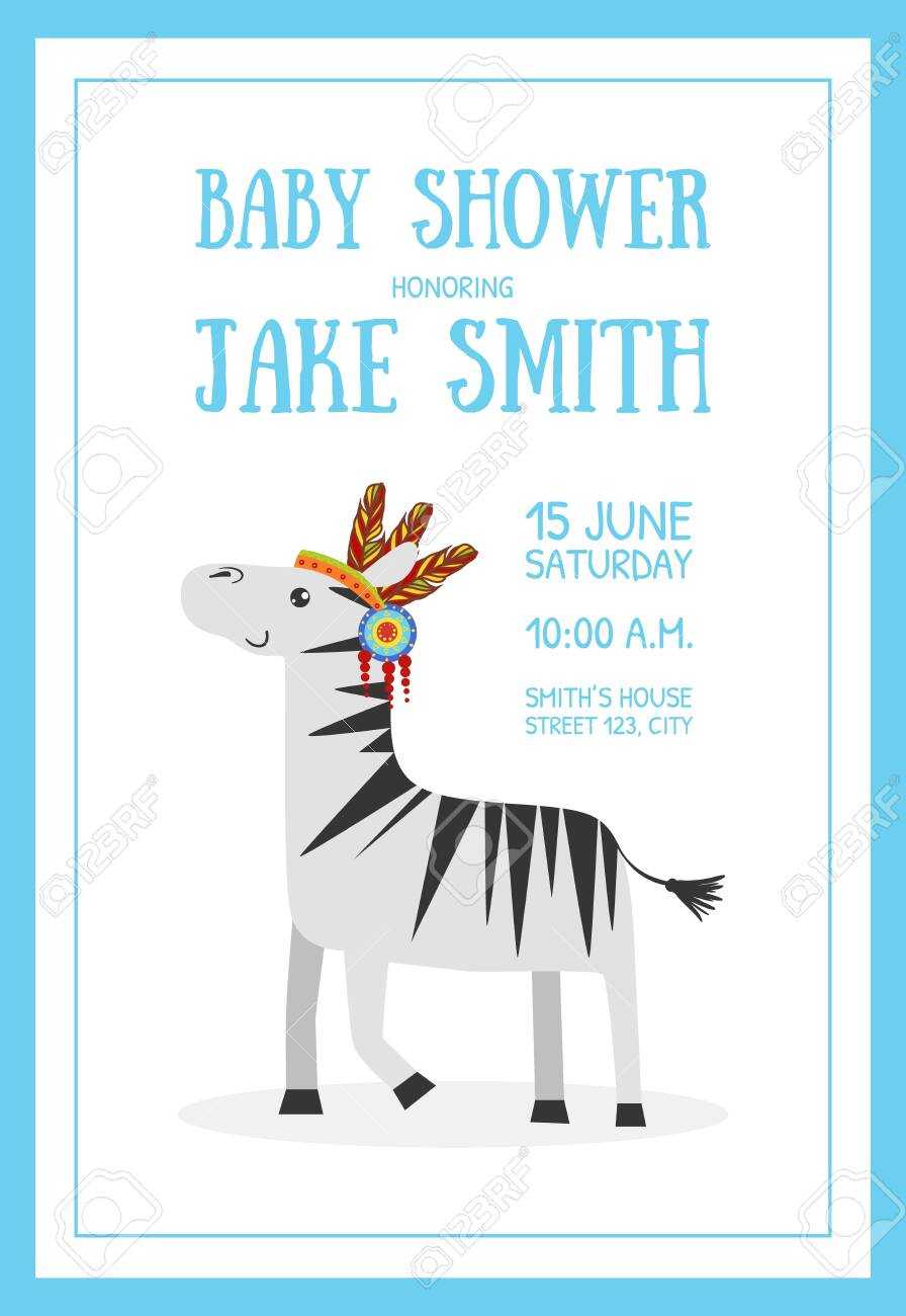 Baby Shower Banner Template With Place For Text And Cute Wild.. Throughout Baby Shower Banner Template