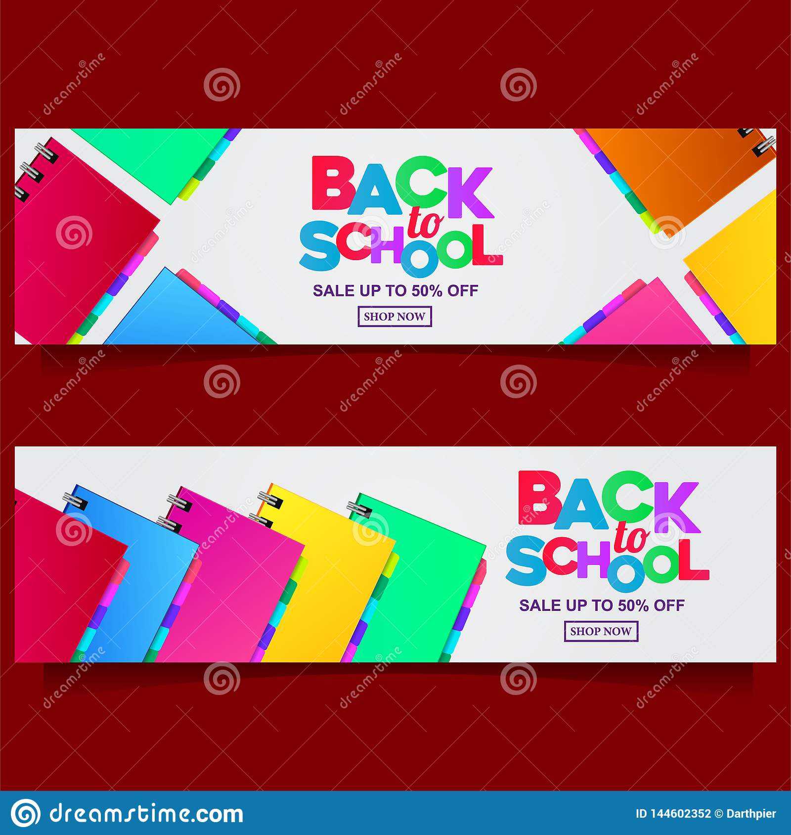 Back To School Colorful Text Banner Template With Stationary With Regard To Classroom Banner Template