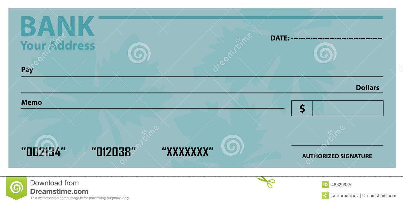 Bank Check / Cheque Template Stock Vector - Illustration Of With Regard To Large Blank Cheque Template