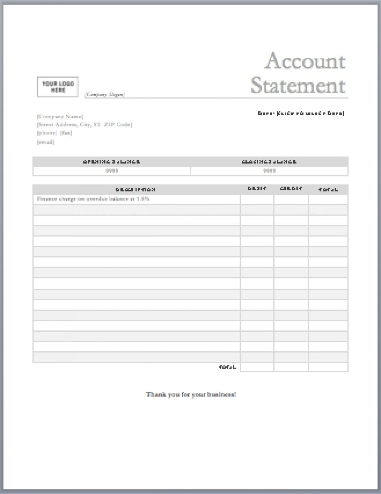 Bank Statement Template Doc – Carlynstudio For Blank Bank Statement Template Download