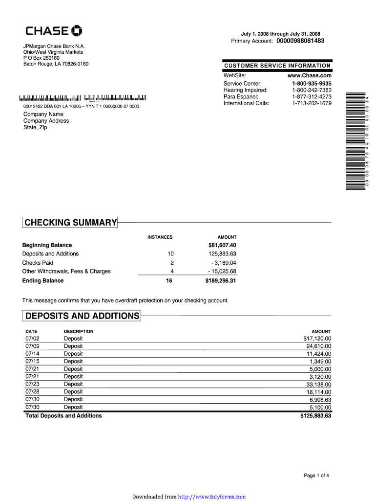 Bank Statement Template – Fill Out And Sign Printable Pdf Template | Signnow Inside Blank Bank Statement Template Download