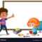 Banner Template With Boy And Girl In Classroom For Classroom Banner Template