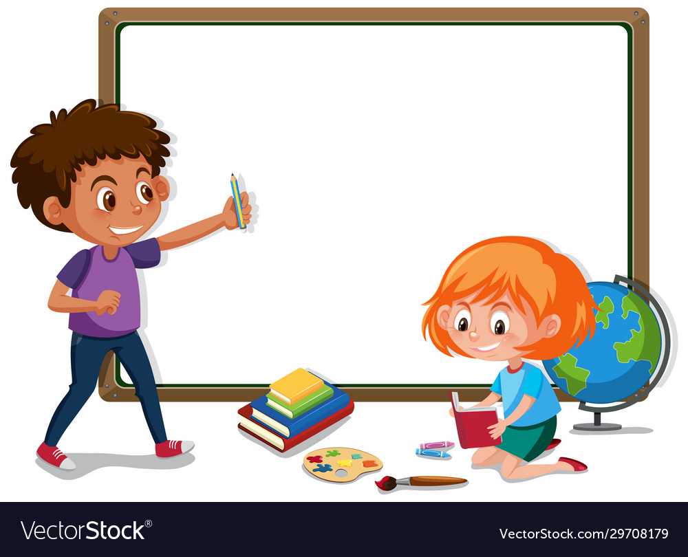 Banner Template With Boy And Girl In Classroom For Classroom Banner Template