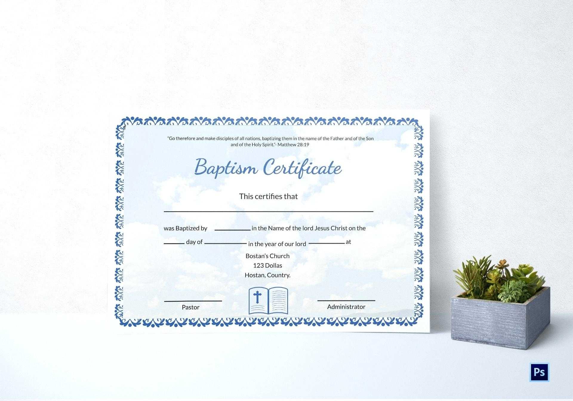 Baptism Certificate Template Word – Heartwork With Regard To Baptism Certificate Template Word