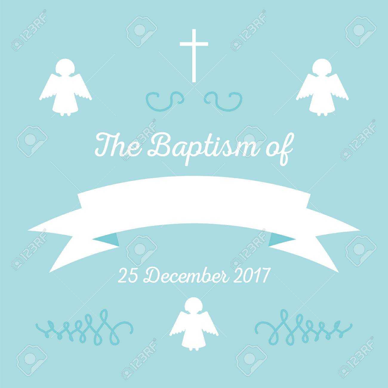 Baptism Invitation Card Template. Stock Vector Illustration For.. Pertaining To Christening Banner Template Free