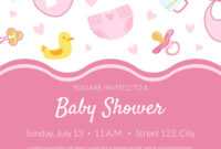 Bashower Invitation Banner Template Pink Card within Baby Shower Banner Template