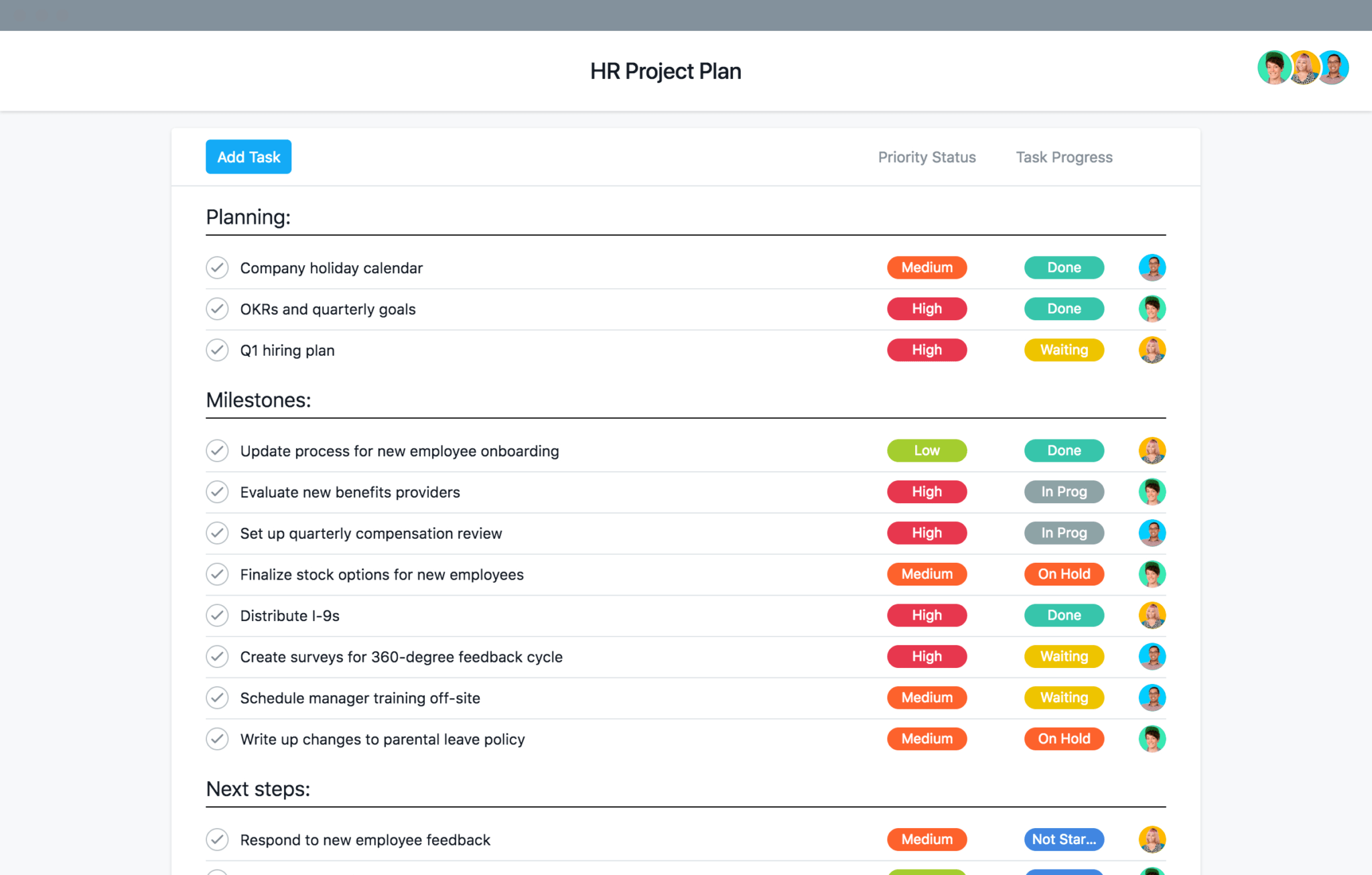 Basic Template For Human Resources Projects · Asana For Hr Management