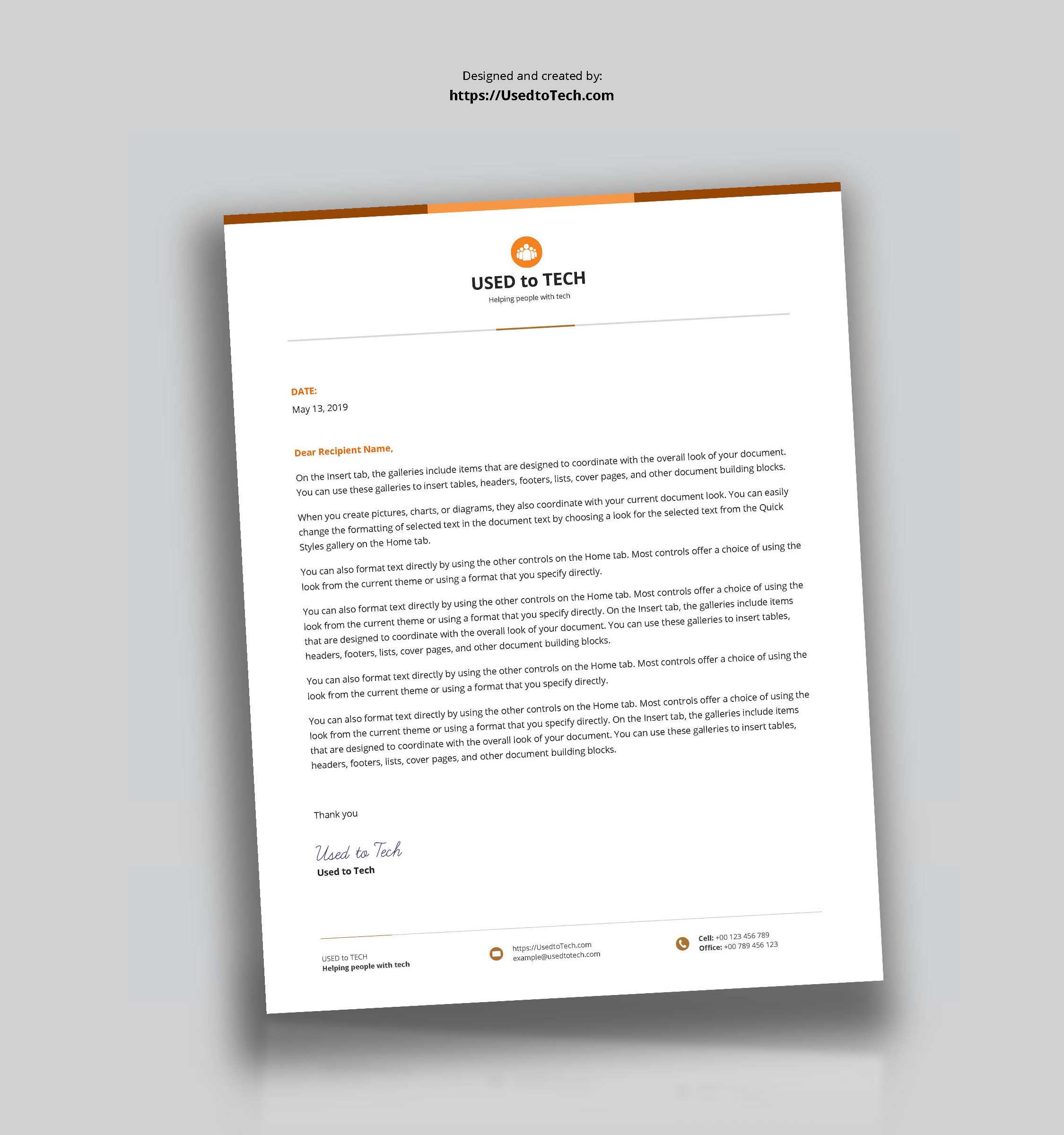 Best Letterhead Design In Microsoft Word – Used To Tech In Free Letterhead Templates For Microsoft Word