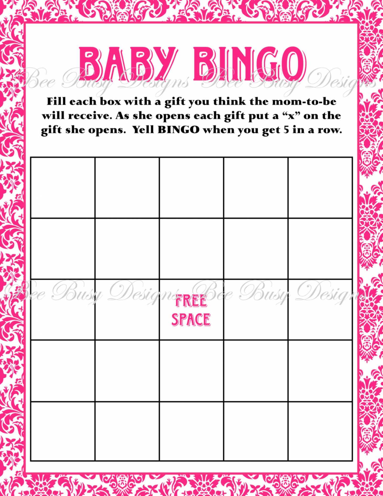 Bingo Template Pdf – Calep.midnightpig.co Pertaining To Blank Bridal Shower Bingo Template