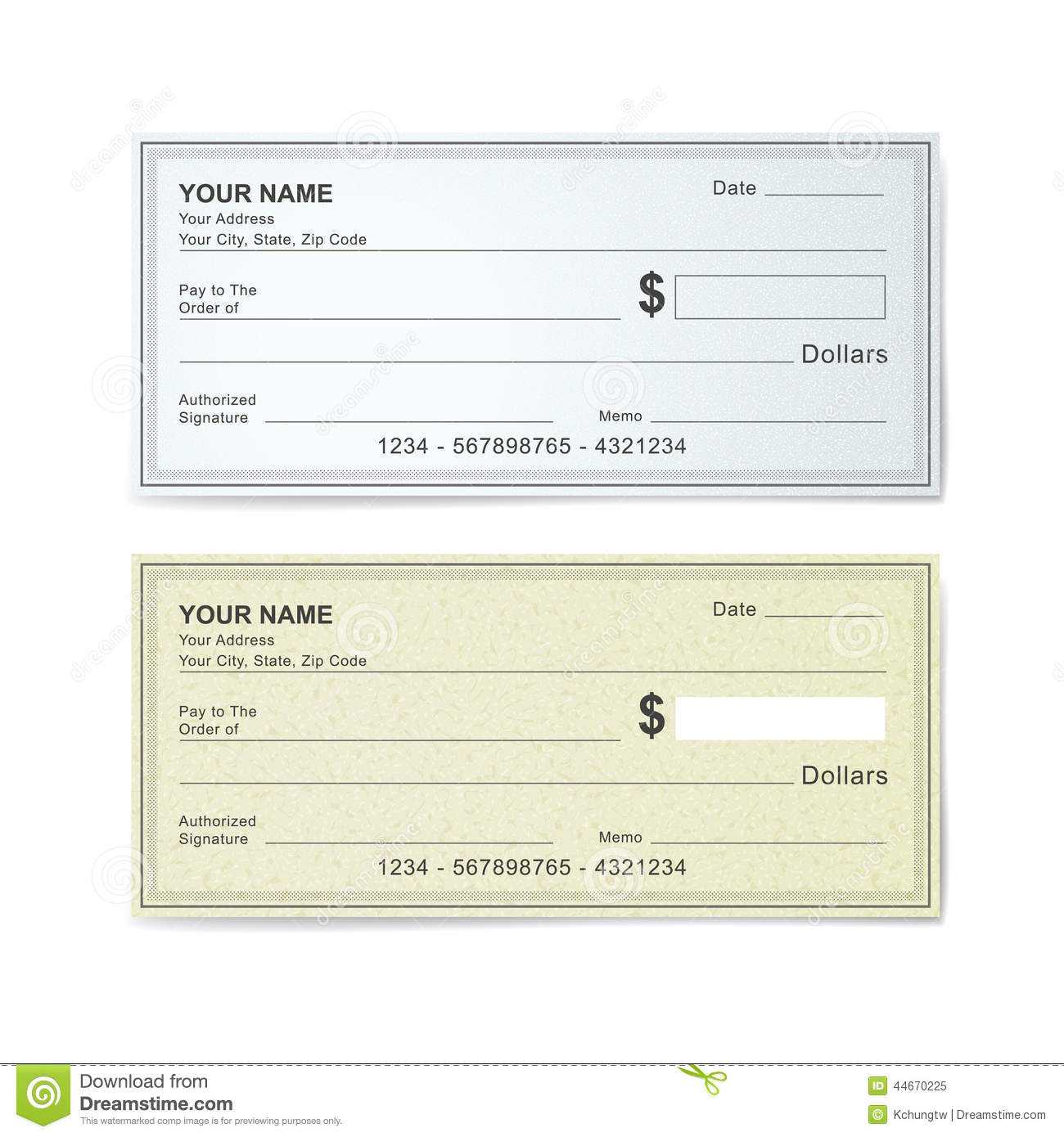 Blank Bank Check Template Stock Vector. Illustration Of Throughout Blank Business Check Template