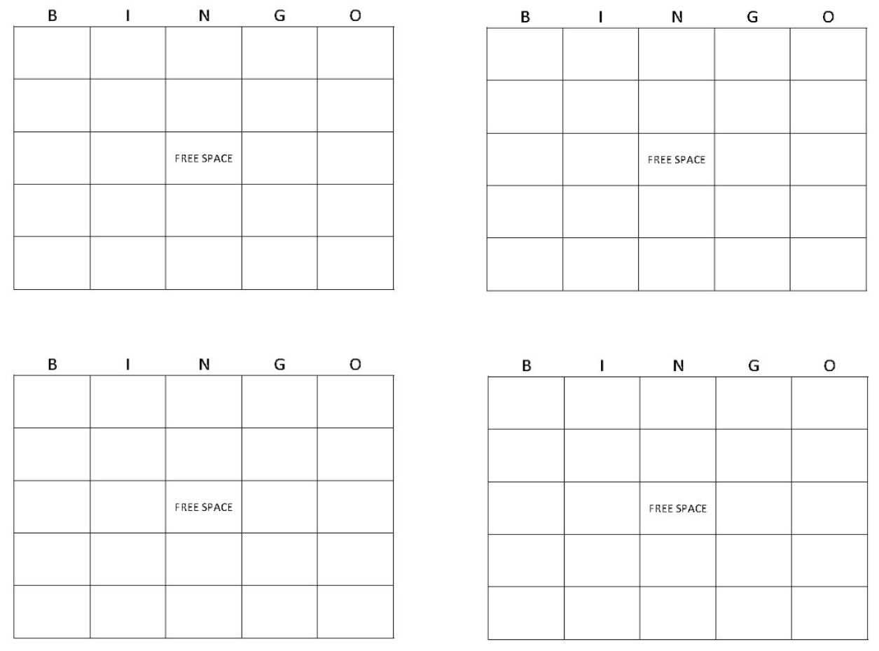 Blank Bingo Cards | Get Blank Bingo Cards Here For Blank Bingo Template Pdf