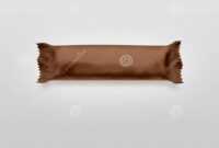 Blank Brown Candy Bar Plastic Wrap Mockup Isolated. Stock with Blank Candy Bar Wrapper Template For Word