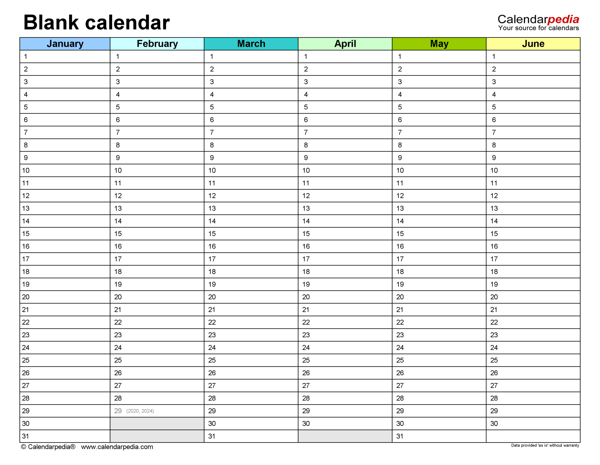 Blank Calendars – Free Printable Microsoft Word Templates with regard ...