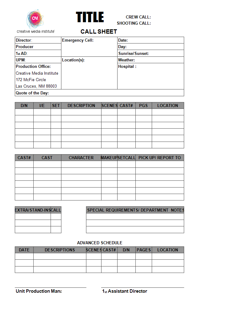 Blank Call Sheet | Templates At Allbusinesstemplates For Blank Call Sheet Template