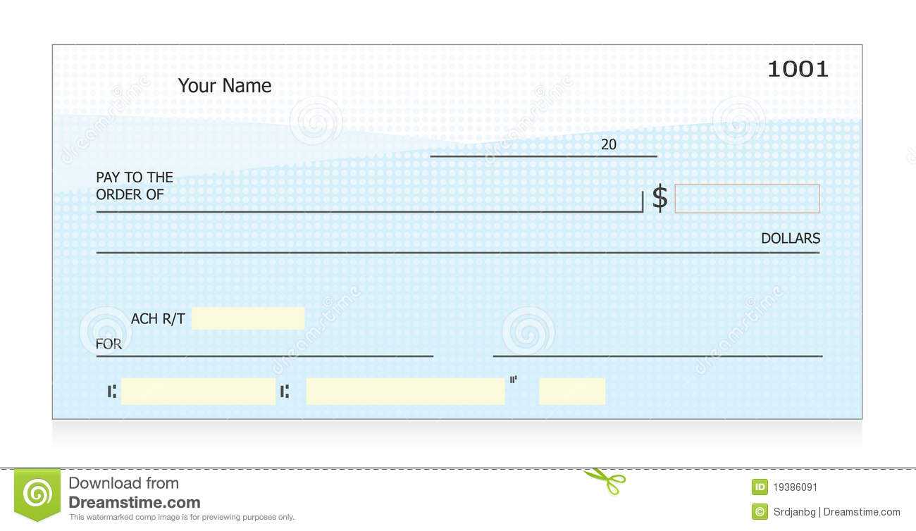 Blank Check Stock Vector. Illustration Of Blank, Transaction In Large ...