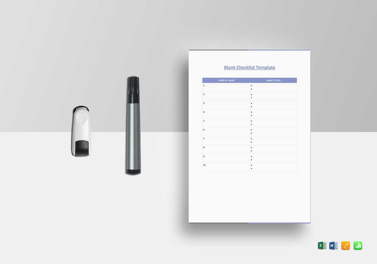 Blank Checklist Template With Blank Checklist Template Word