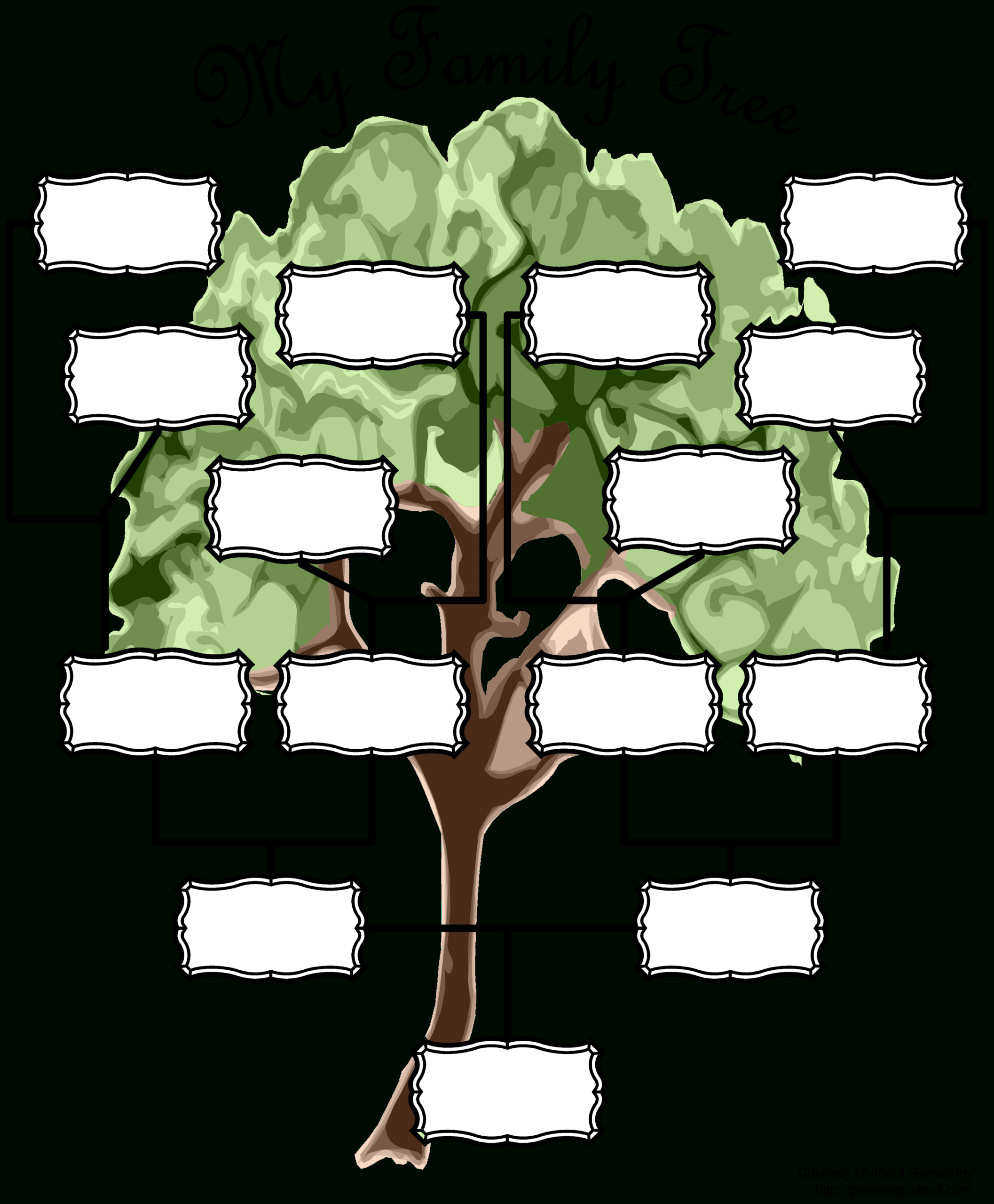 Blank Family Tree Chart | Templates At Allbusinesstemplates Within Blank Tree Diagram Template