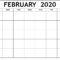 Blank February 2020 Calendar – Manage Work Activities | 12 Inside Blank Activity Calendar Template