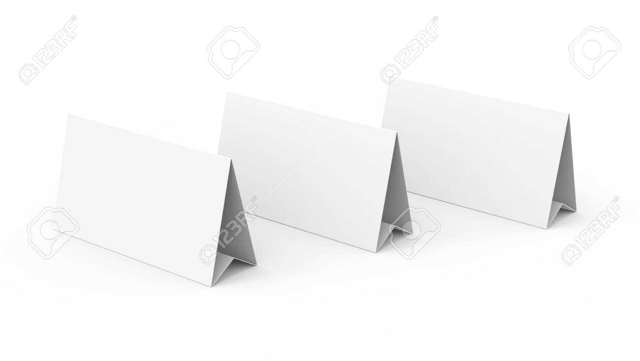 Blank Paper Tent Template, White Tent Cards Set With Empty Space.. For Blank Tent Card Template