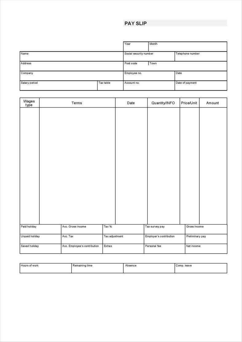 Blank Pay Stub Template – Dalep.midnightpig.co Throughout Pay Stub Template Word Document