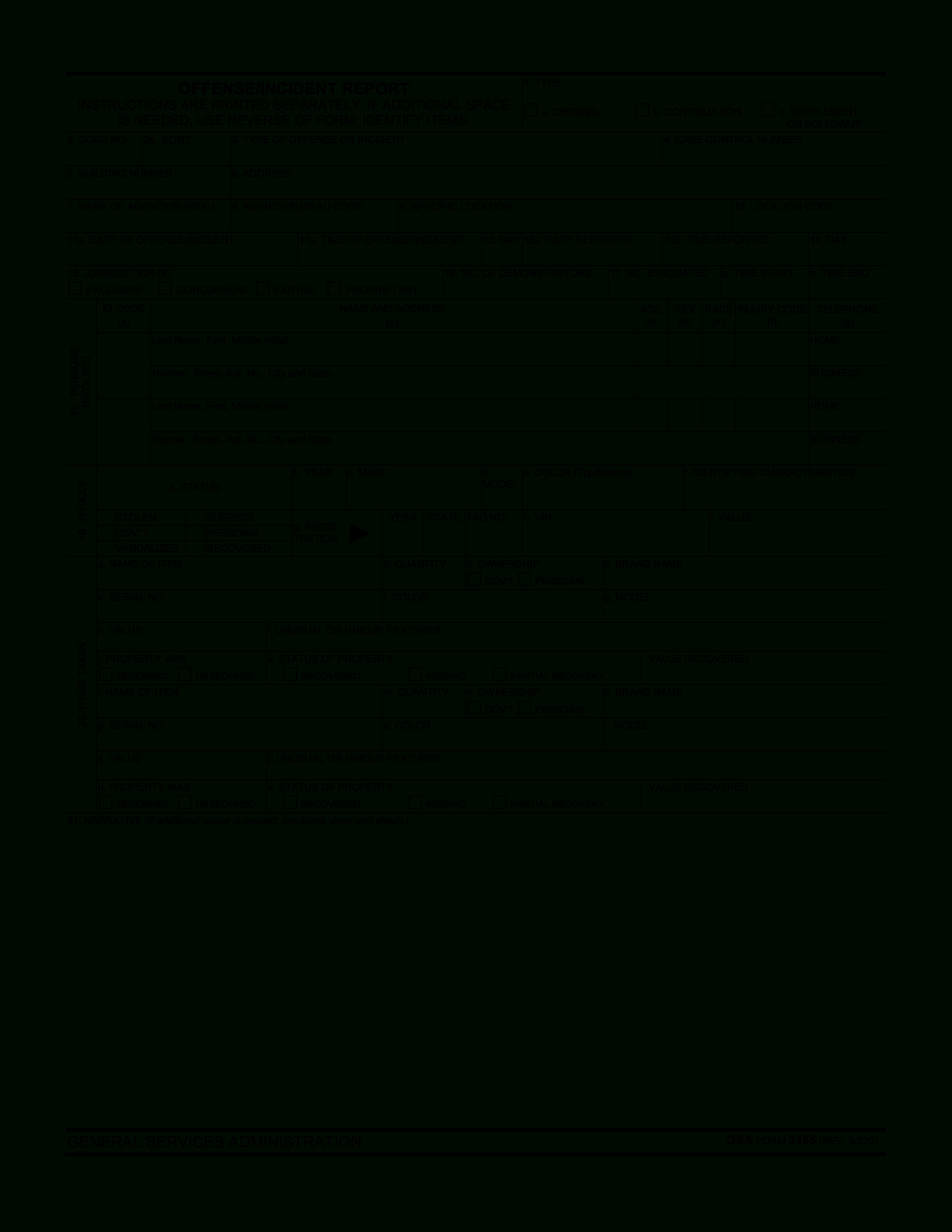 Blank Police Report Template | Templates At Regarding Blank Police Report Template