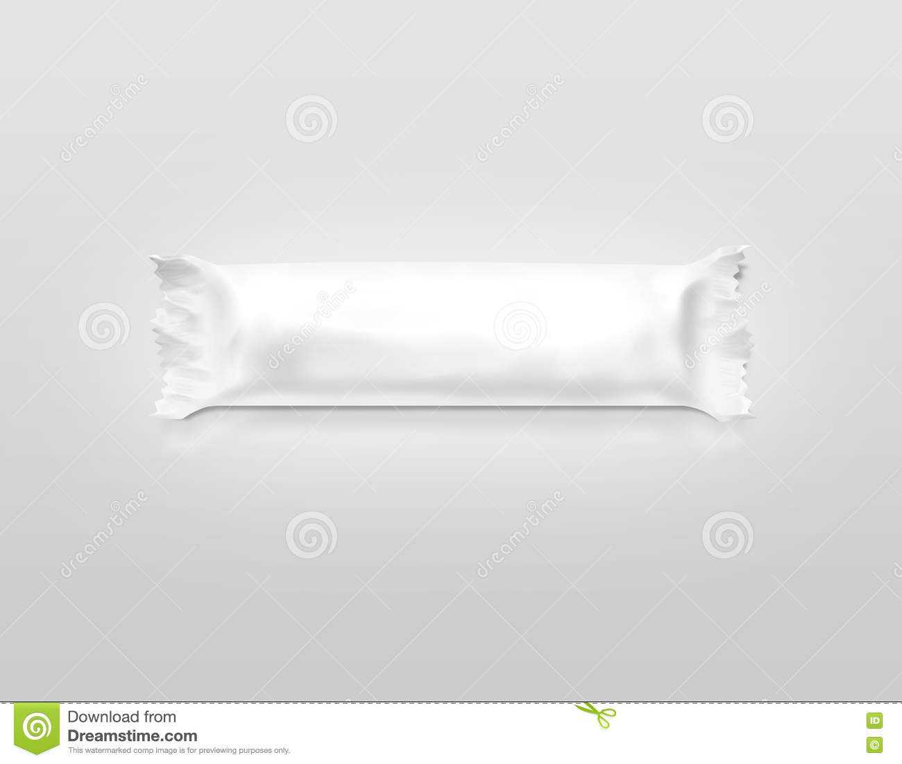 Blank White Candy Bar Plastic Wrap Mockup . Stock Photo In Free Blank Candy Bar Wrapper Template