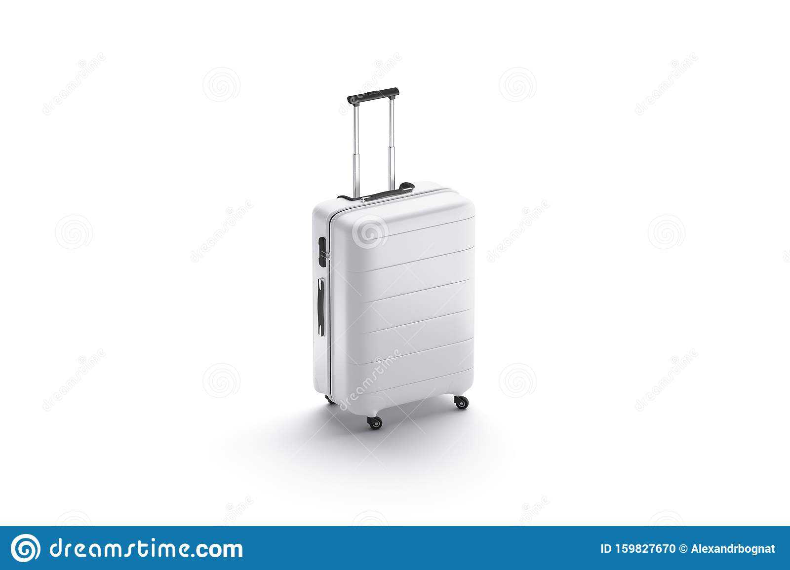 Blank White Suitcase With Handle Mockup Stand Isolated Stock In Blank Suitcase Template