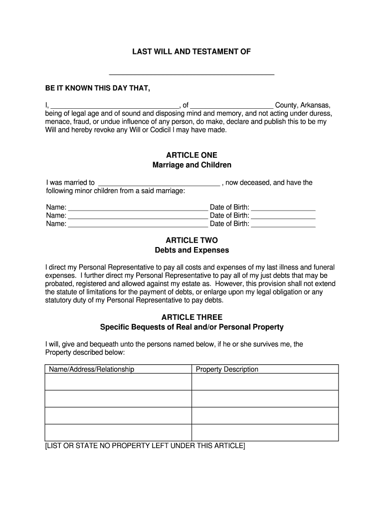 Blank Will Form – Fill Online, Printable, Fillable, Blank Throughout Blank Legal Document Template