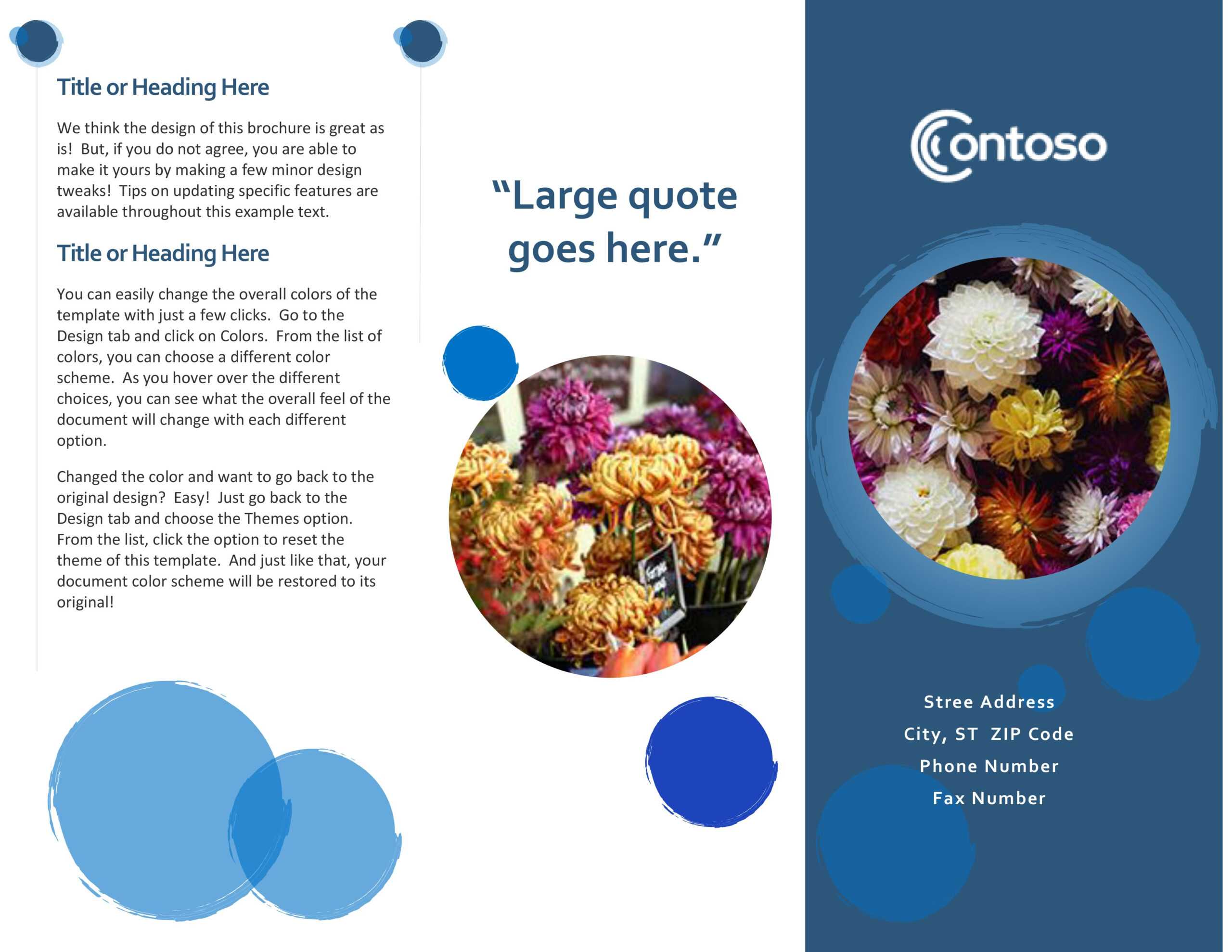 Blue Spheres Brochure In Microsoft Word Pamphlet Template