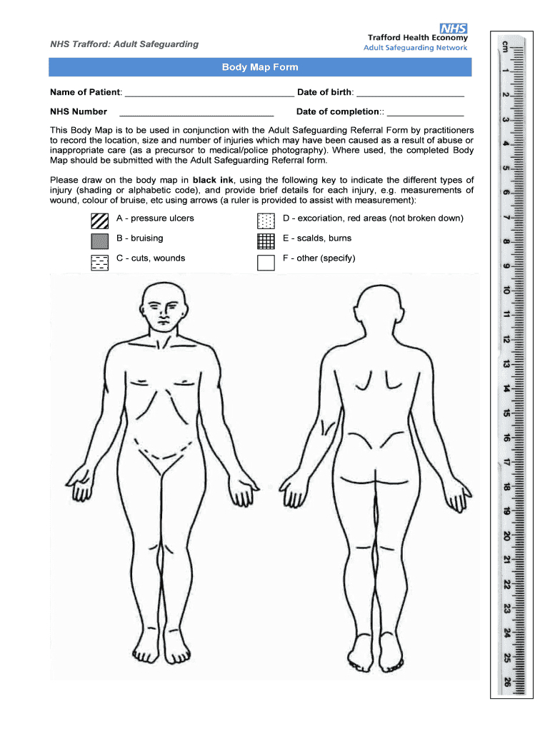 Body Maps Nhs – Fill Online, Printable, Fillable, Blank With Regard To Blank Body Map Template