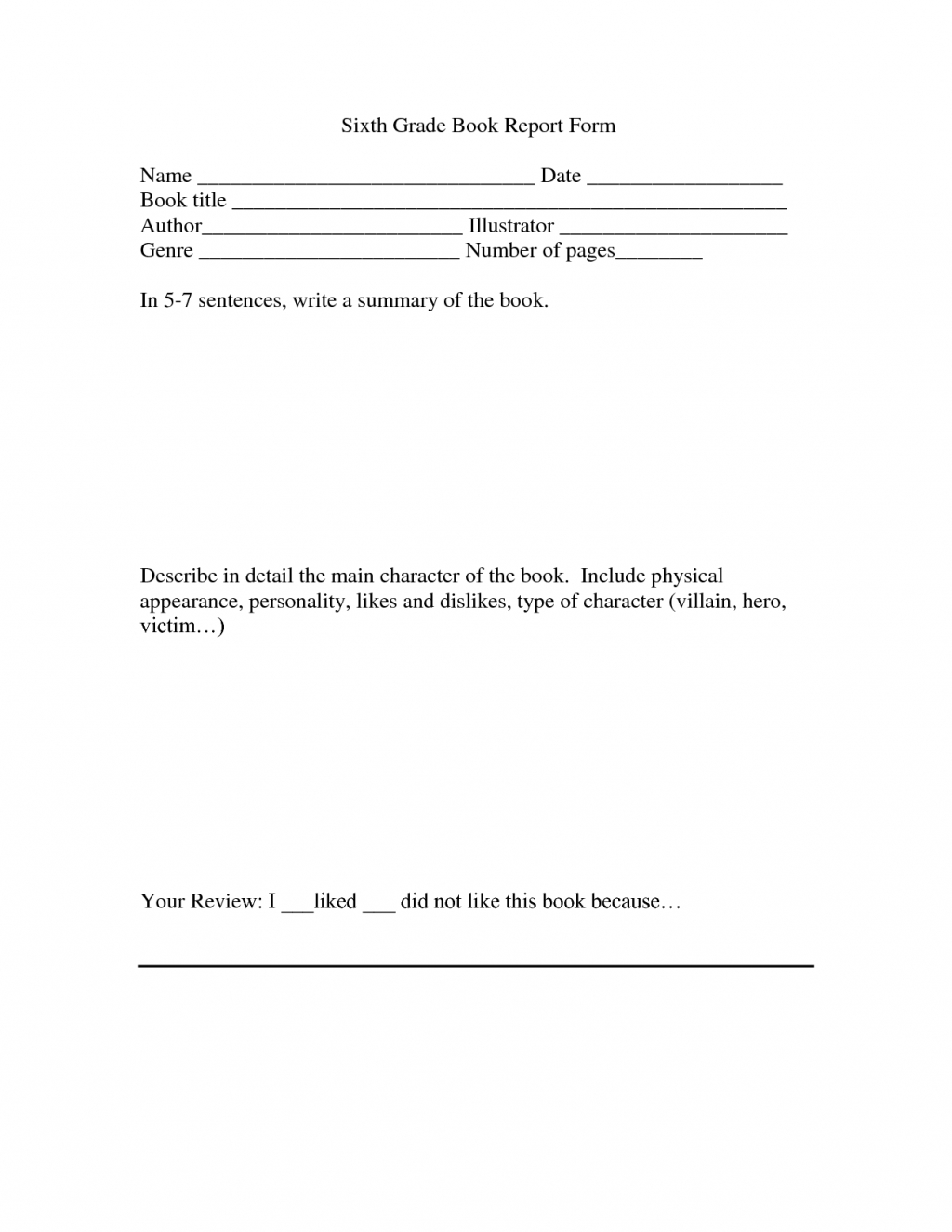 Book Report Essay Format Student Sample Review Pdf Multiple Intended For Book Report Template 6Th Grade
