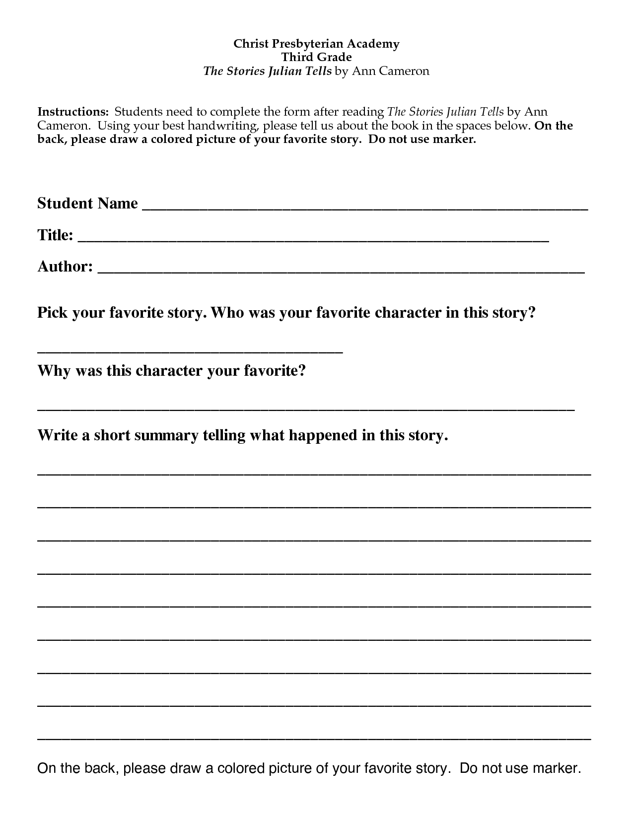 Book Report Template 4Th Grade ] – Book Review Worksheet 4Th Pertaining To Book Report Template 3Rd Grade