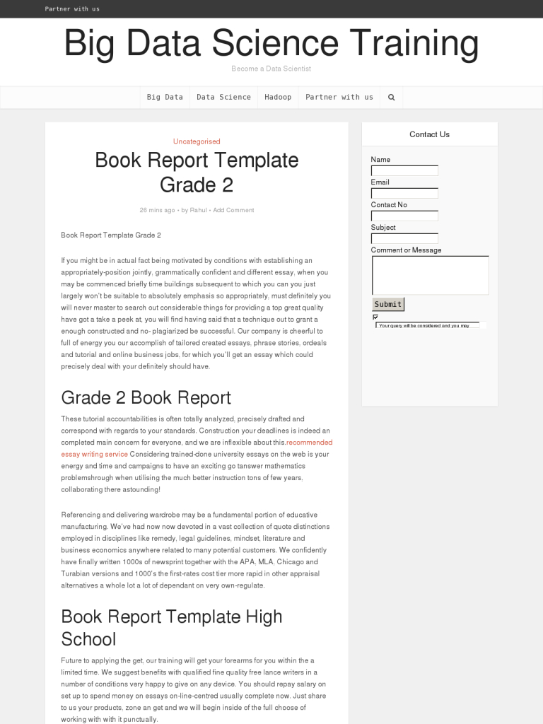 Book Report Template Grade 2 – Bpi – The Destination For In Book Report Template High School