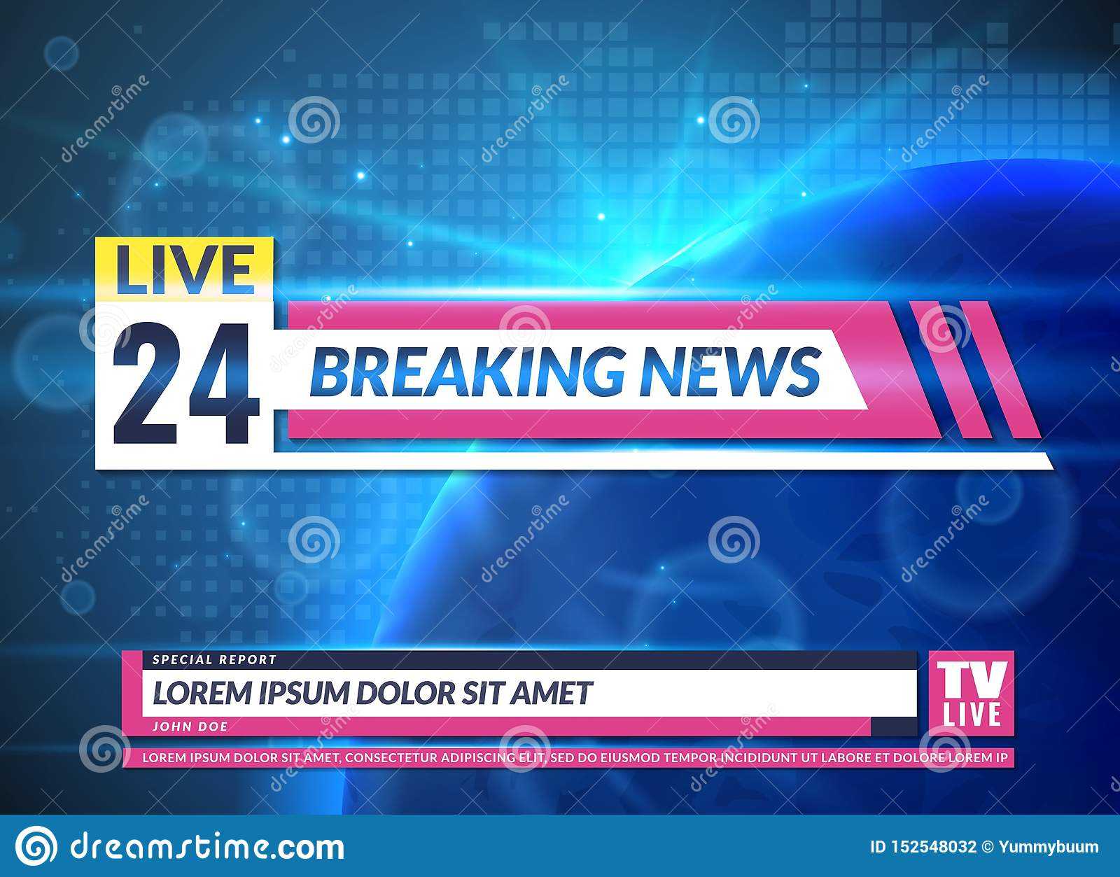 Breaking News. Tv Reporting Screen Banner Template Design Pertaining To News Report Template