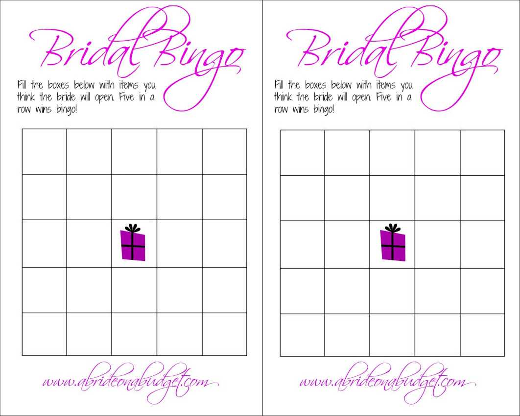 Bridal Bingo (And A Free Printable) | A Bride On A Budget Pertaining To Blank Bridal Shower Bingo Template