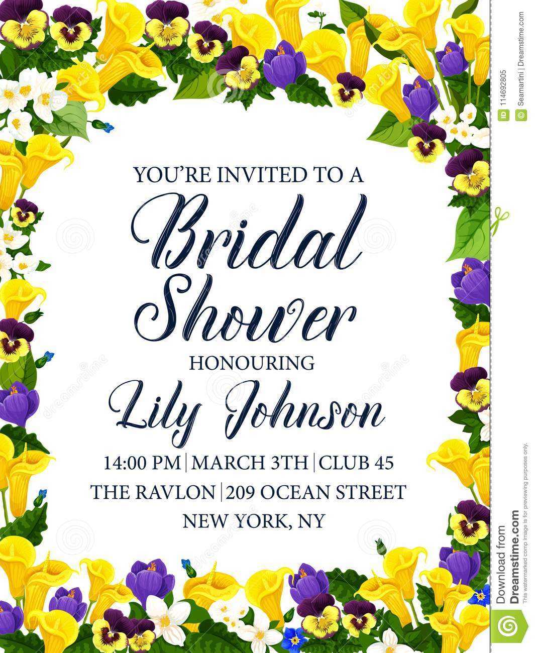 Bridal Shower Party Or Wedding Ceremony Invitation Stock For Free Bridal Shower Banner Template
