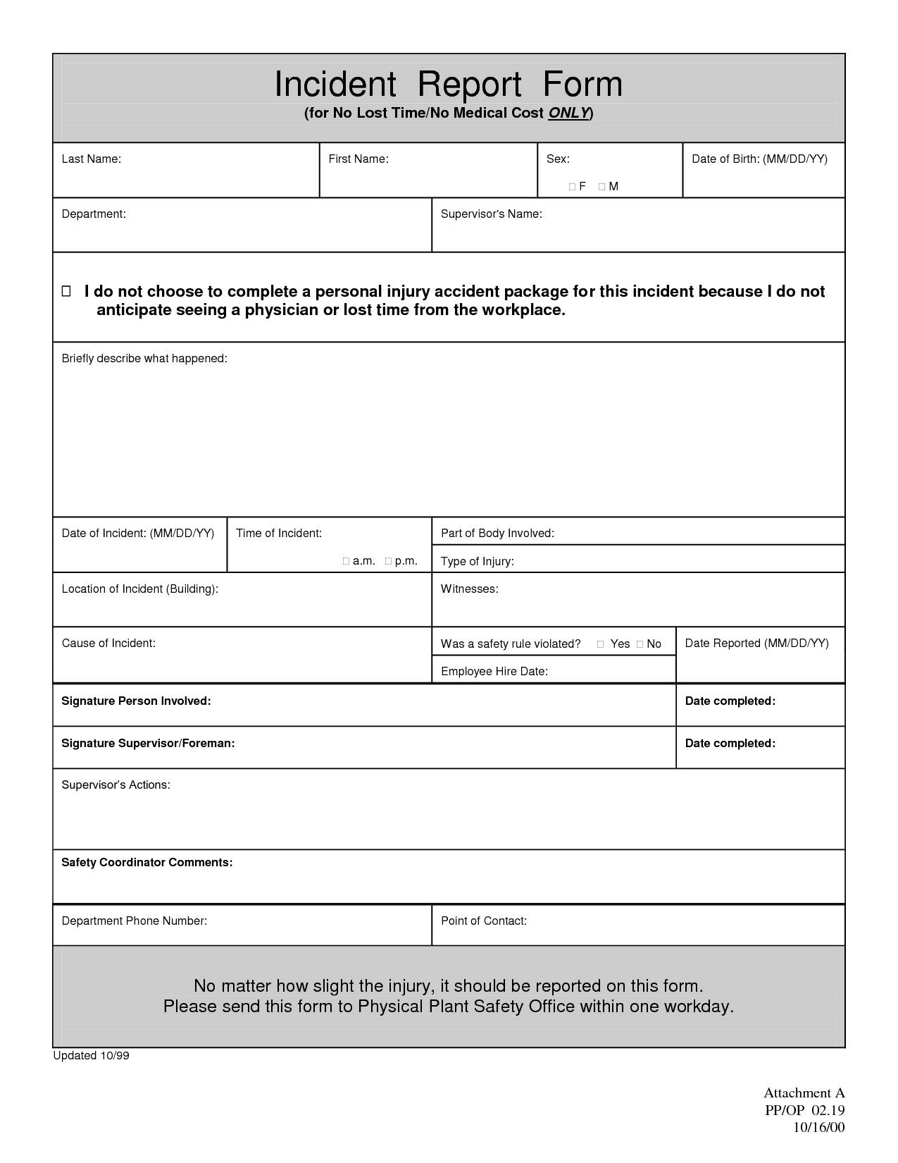 Brilliant Report Template For Incident Example Of Incident In Customer Incident Report Form Template