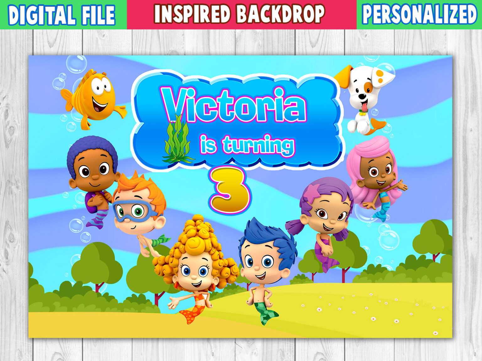 Bubble Guppies Birthday Banner Printables